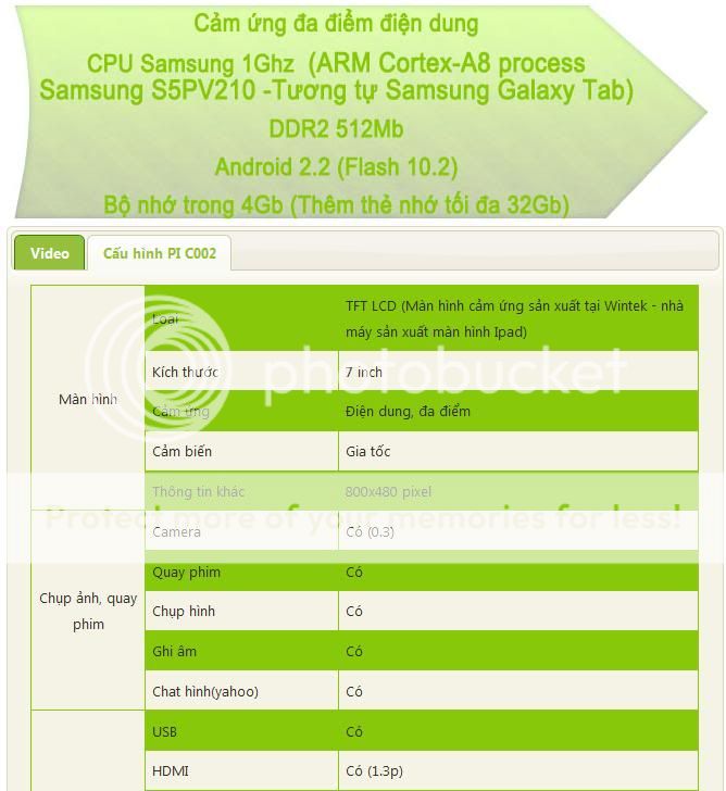 Máy tính bảng PI C002 bản Việt hóa, Samsung 1Ghz, bán 4159 máy/5 ngày Máy tính bảng PI C002 bản Việt hóa, Samsung 1Ghz, bán 4159 máy/5 ngày